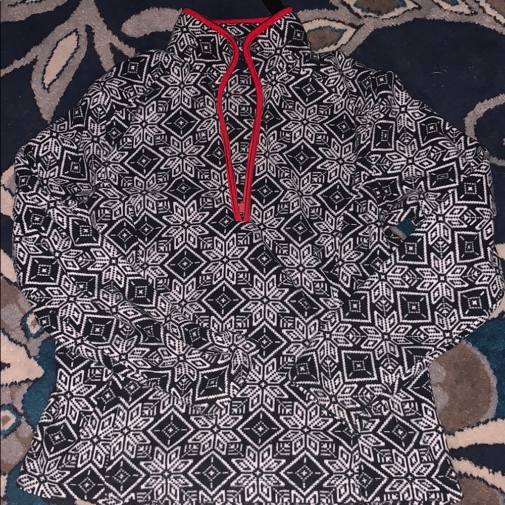 Lands end cute snowflake quarter zip